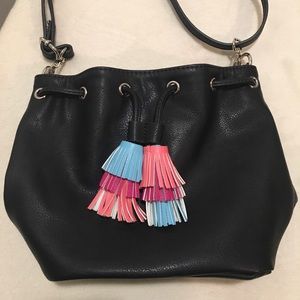 Candies Black Shoulder Bag Removable Straps